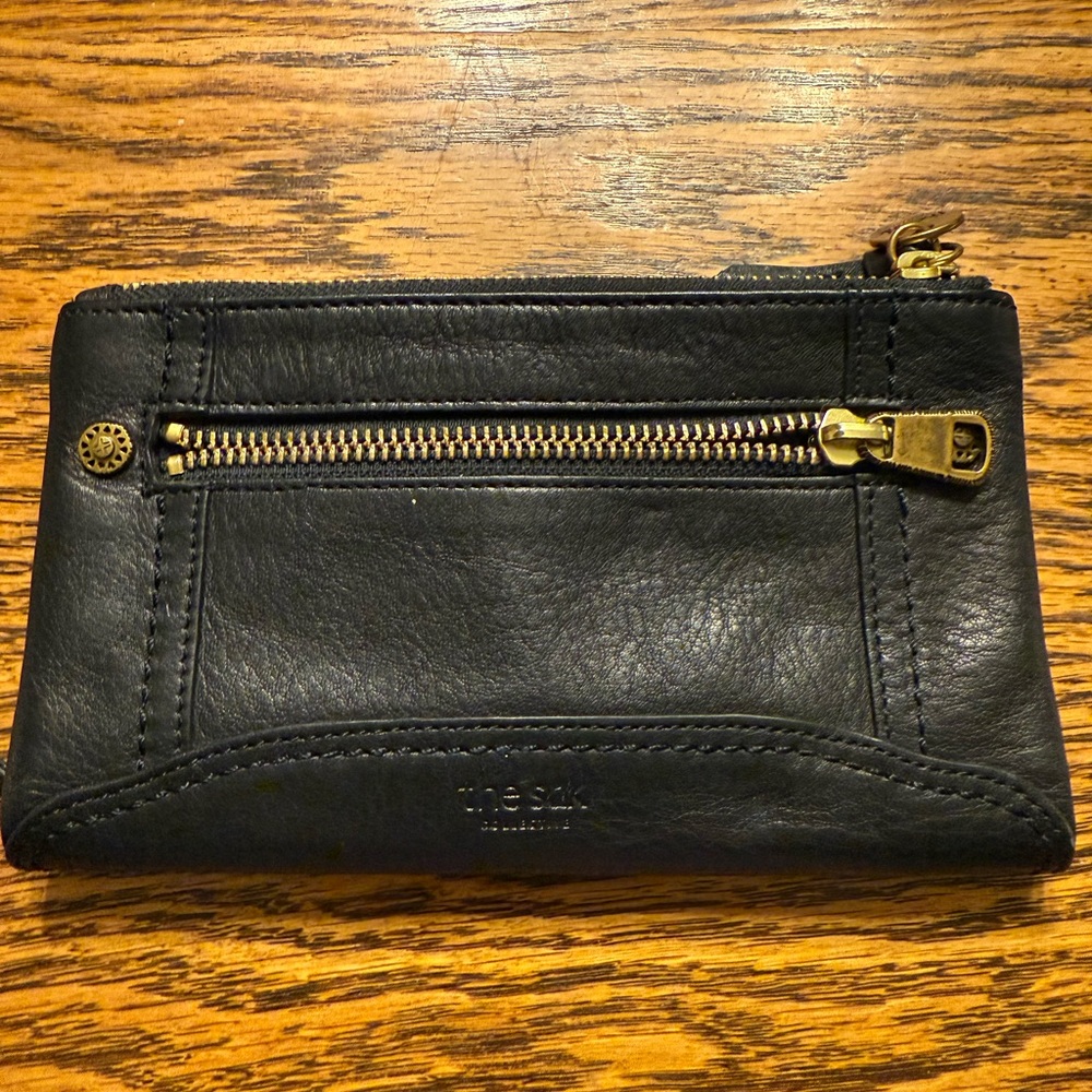 The Sak Black Leather Embossed Wallet with Hidden Wristlet Strap - Picture 2 of 8